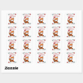 Sticker Carré Panda Rouge Noël Neige Animaux d'hiver Pandas (Feuille)