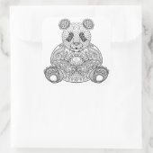 Sticker Carré Panda tribal inspiré (Sac)