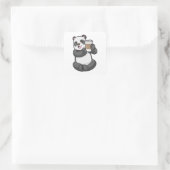 Sticker Carré Panda with Coffee to go (Sac)