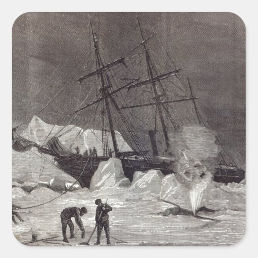 Sticker Carré Pandora est trempée dans la glace (Devant)