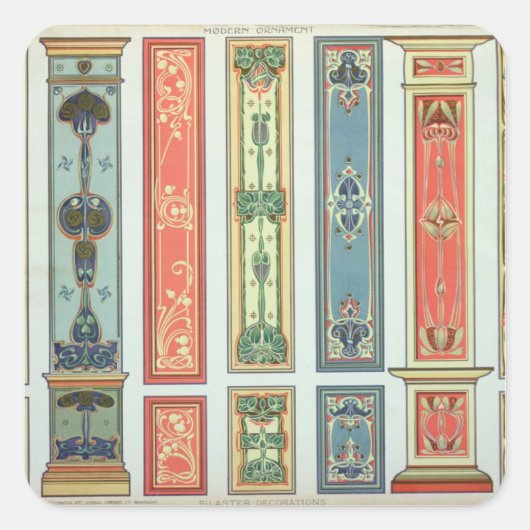Sticker Carré Panel designs, plate XII from 'Modern Ornament' pu (Devant)