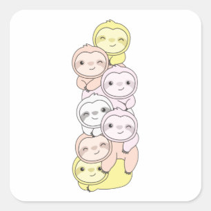 Sticker Carré Pangender Flag Pride Lgbtq mignon Carré de la mach