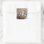 Sticker Carré Panier à oeufs de Pâques (Sac)