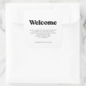 Sticker Carré Panier cadeau de bienvenue Mariage rétro (Sac)