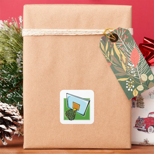 Sticker Carré Panier De Basketball Sports Backboard Et Net