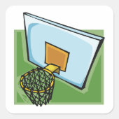 Sticker Carré Panier De Basketball Sports Backboard Et Net (Devant)