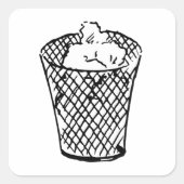 Sticker Carré Panier de déchets (Devant)