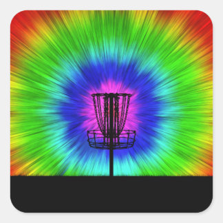 Sticker Carré Panier de golf Tie Dye Disk