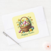 Sticker Carré Panier de Pâques joyeux (Enveloppe)