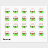 Sticker Carré Panier de pique-nique pastèque (Feuille)