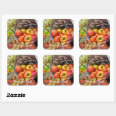 Sticker Carré Panier de pomme, louanges et serviette d'action de (Feuille)