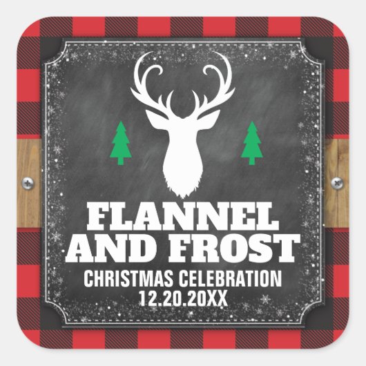 Sticker Carré Panne de buffle en tableau et givre (Devant)