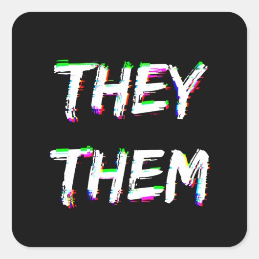 Sticker Carré Panne informatique Pronoms They Them (Devant)