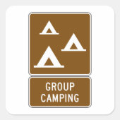 Sticker Carré Panneau Camping de groupe (Devant)