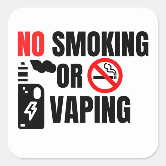 Sticker Carré Panneau chambre hôtel non fumeur (Devant)
