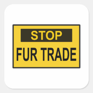 Sticker Carré Panneau commercial Stop Fur jaune