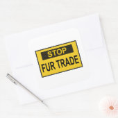 Sticker Carré Panneau commercial Stop Fur jaune (Enveloppe)