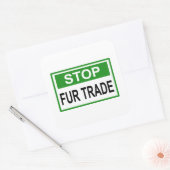 Sticker Carré Panneau commercial Stop Fur vert (Enveloppe)