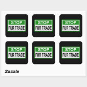 Sticker Carré Panneau commercial Stop Fur vert (Feuille)