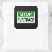 Sticker Carré Panneau commercial Stop Fur vert (Sac)