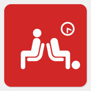 Sticker Carré Panneau d'attente long