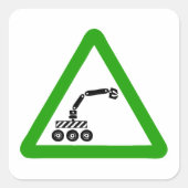 Sticker Carré Panneau d'avertissement de passage de robot (Devant)