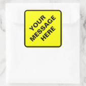 Sticker Carré Panneau d'avertissement jaune (Sac)