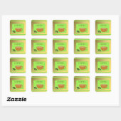 Sticker Carré Panneau de café marron et vert (Feuille)