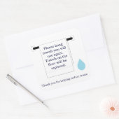 Sticker Carré Panneau de conservation de l'eau des serviettes de (Enveloppe)