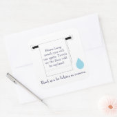 Sticker Carré Panneau de conservation de l'eau des serviettes de (Enveloppe)