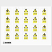 Sticker Carré Panneau de danger jaune (Feuille)