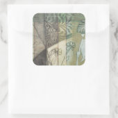 Sticker Carré Panneau de jardin avec Feuilles, fleurs et herbe (Sac)