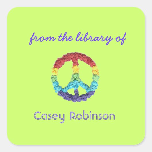 Sticker Carré Panneau de la paix (Devant)