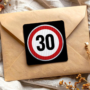 Sticker Carré Panneau de limitation de vitesse pour 30 ans - TOU