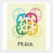 Sticker Carré Panneau de paix (Devant)