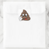 Sticker Carré Panneau de Paix Emoji Poop (Sac)