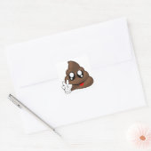 Sticker Carré Panneau de Paix Emoji Poop (Enveloppe)