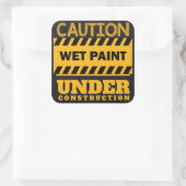 Sticker Carré Panneau de peinture humide en construction (Sac)