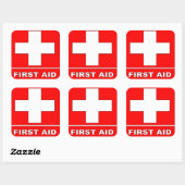 Sticker Carré Panneau de premiers secours rouge (Feuille)