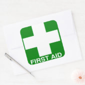 Sticker Carré Panneau de premiers secours vert (Enveloppe)