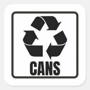 Sticker Carré Panneau de recyclage boîtes noires