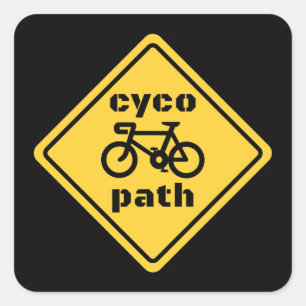 Sticker Carré Panneau de route Cycopath Funny pour le surfeur à 