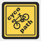 Sticker Carré Panneau de route Cycopath Funny pour le surfeur à (Devant)