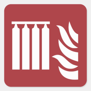 Sticker Carré Panneau de sécurité de la batterie d'extinction d'