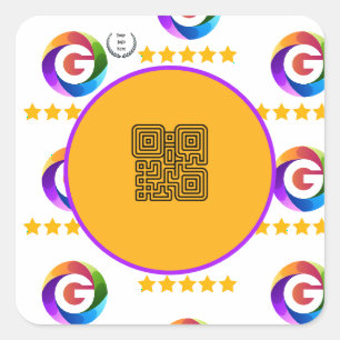 Sticker Carré Panneau de table Google Reviews Socle de code QR