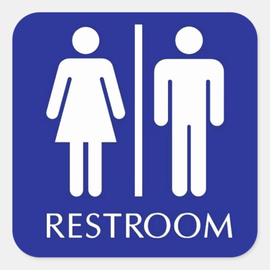 Sticker Carré Panneau de toilettes Unisex (Devant)