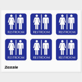 Sticker Carré Panneau de toilettes Unisex (Feuille)