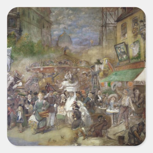 Sticker Carré Panneau décoratif représentant Paris (Devant)