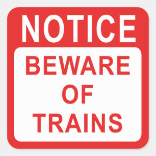 Sticker Carré Panneau ferroviaire