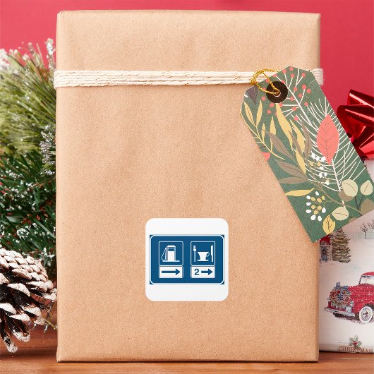 Sticker Carré Panneau Gare Et Chemin De Diner